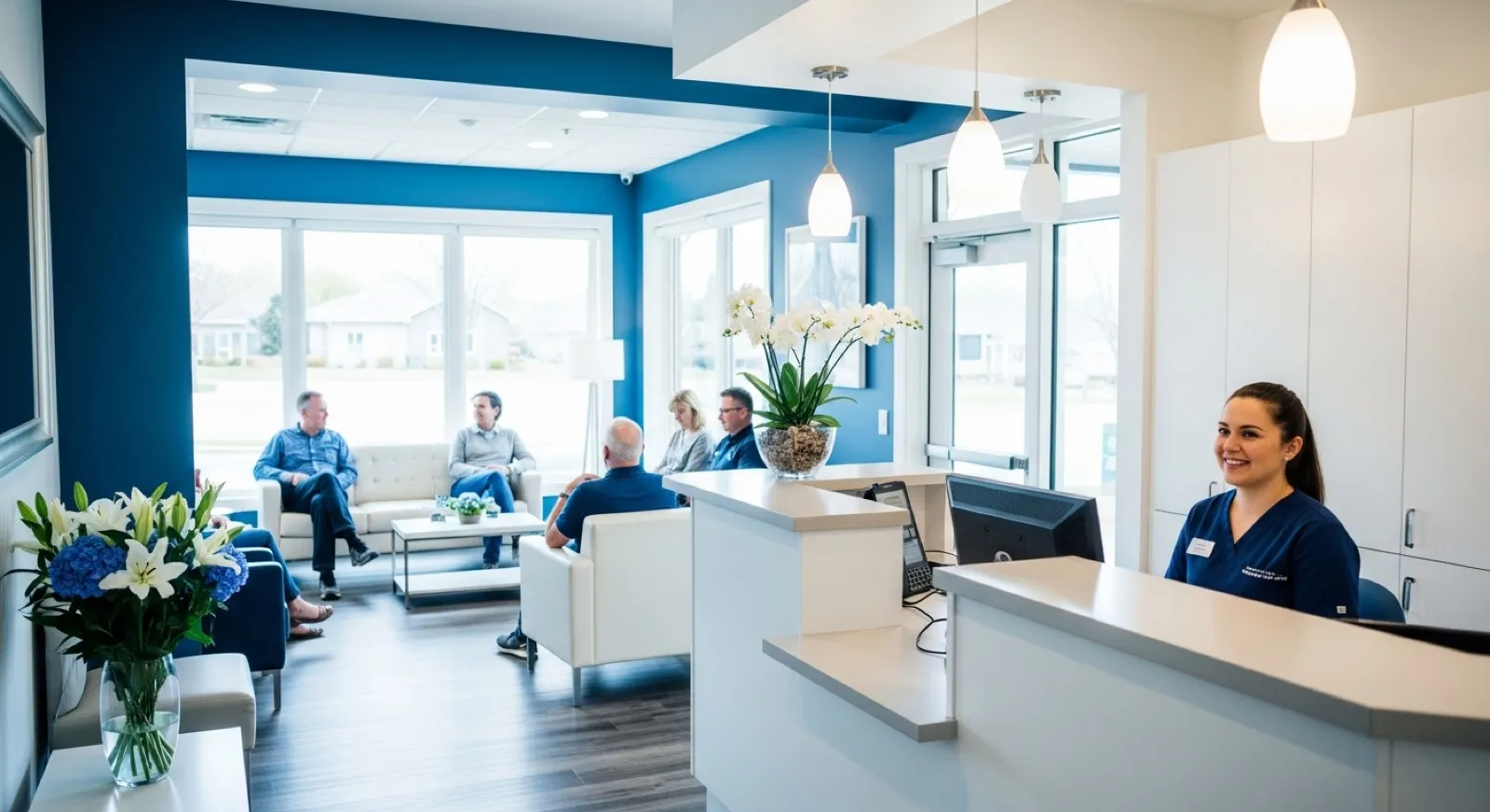 Bright, modern dental practice reception — welcoming new patients in Canada