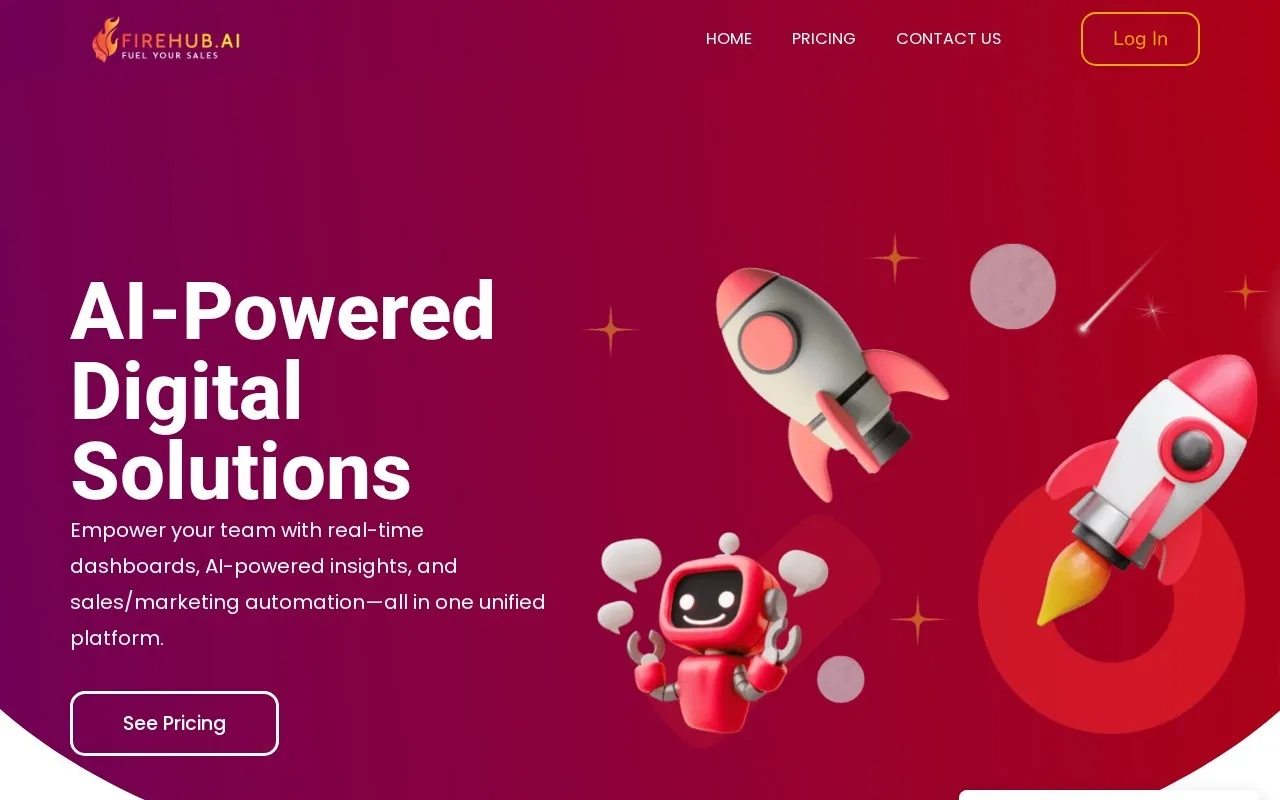 Screenshot of the Firehub AI website